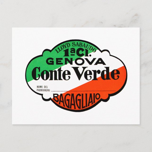 Cartão Postal GenovaConteVerde (Frente)