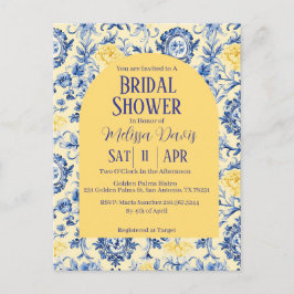 Cartão Postal Gentle Chinoiserie Bridal Shower Invitation 