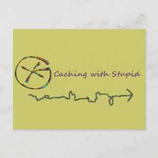 Cartão Postal Geocaching Com Estúpido