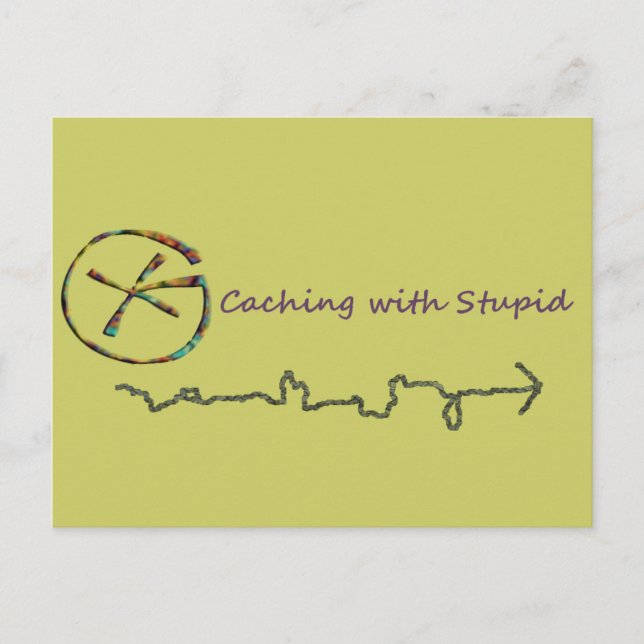 Cartão Postal Geocaching Com Estúpido (Frente)