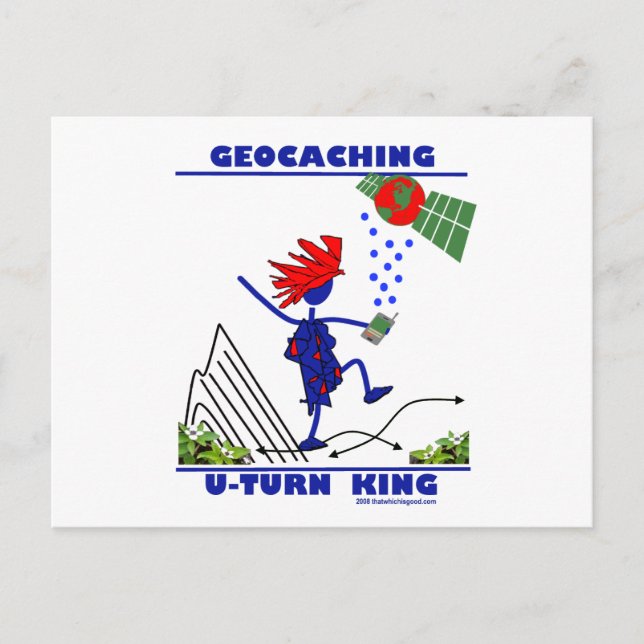 Cartão Postal Geocaching U Turn King (Frente)