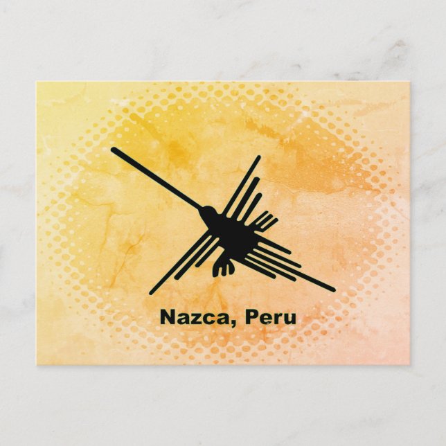 Cartão Postal Geoglifo do Beija-flor de Nazca, Peru (Frente)