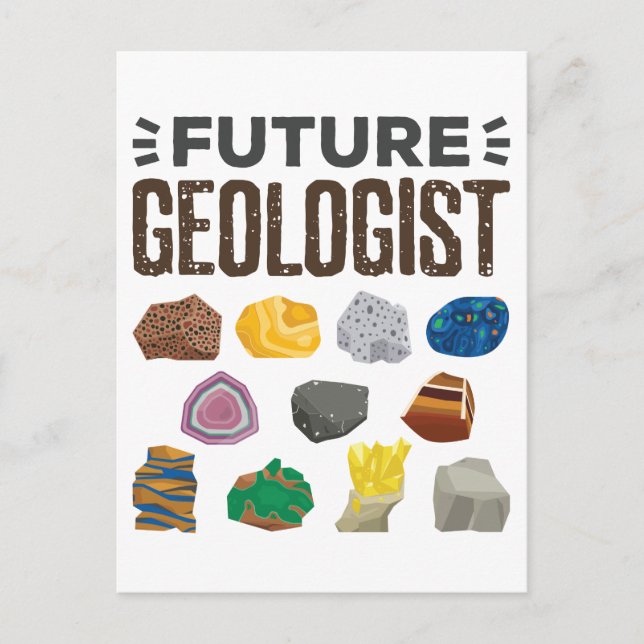 Cartão Postal Geologista Futuro Rocha Gems (Frente)