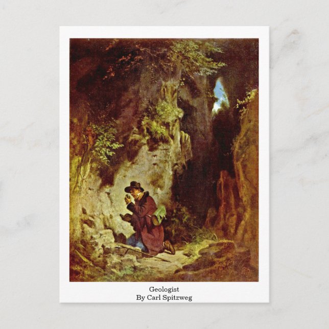 Cartão Postal Geólogo Por Carl Spitzweg (Frente)