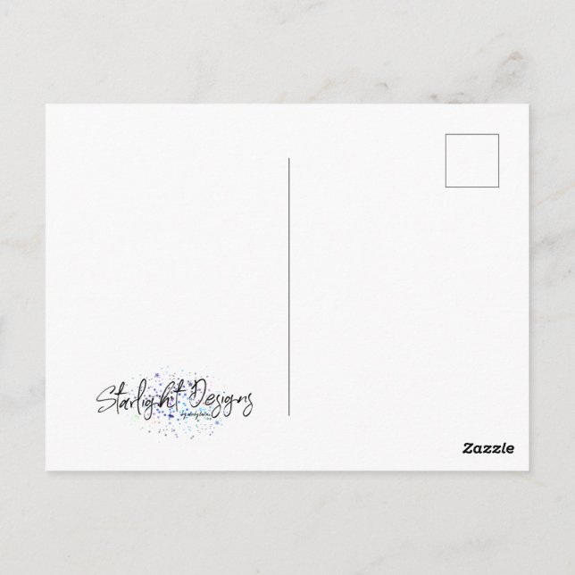 Cartão Postal Geometria Azul (Verso)