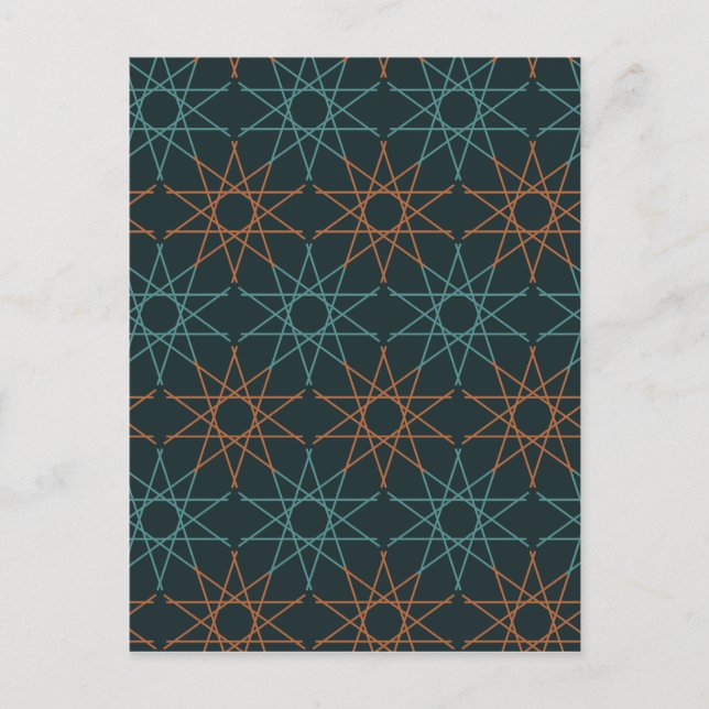Cartão Postal Geometria Copper Teal (Frente)