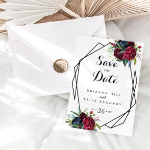 Cartão Postal Geometria de Luxo Caprichoso Boho Salve a Data