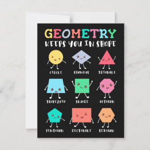 Cartão Postal Geometria mantém você em forma - Humor de Matemáti