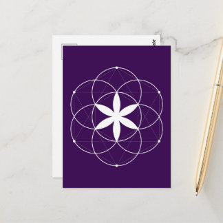 Cartão Postal Geometria Sagrada Semente da Vida Arte de Linha