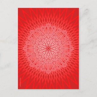 Cartão Postal Geometria sagrado da mandala vermelha de Chakra