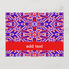 Cartão Postal Geometria Vermelha, Branca e Azul