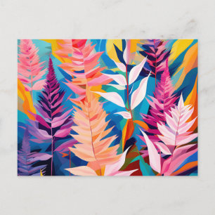 Cartão Postal Geométrico Floral Astilbe Vibrante