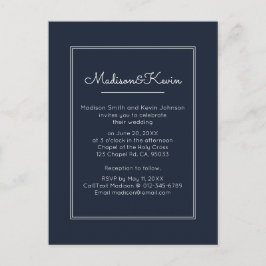 Cartão Postal Geométrico Moderno | Casamento azul simples