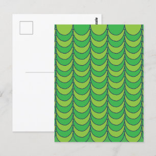 Cartão Postal Geométrico Verde Meio Círculo Geométrico