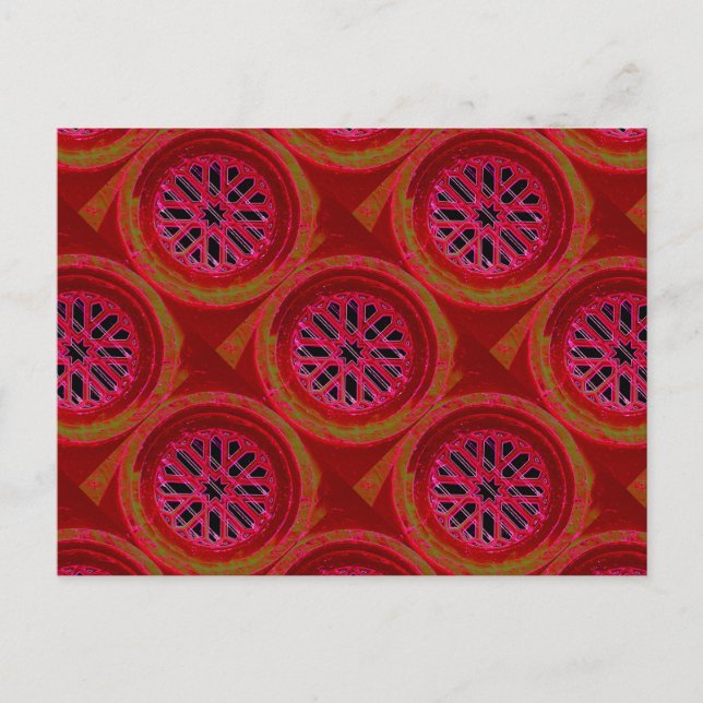 cartão postal geométrico vermelho (Frente)