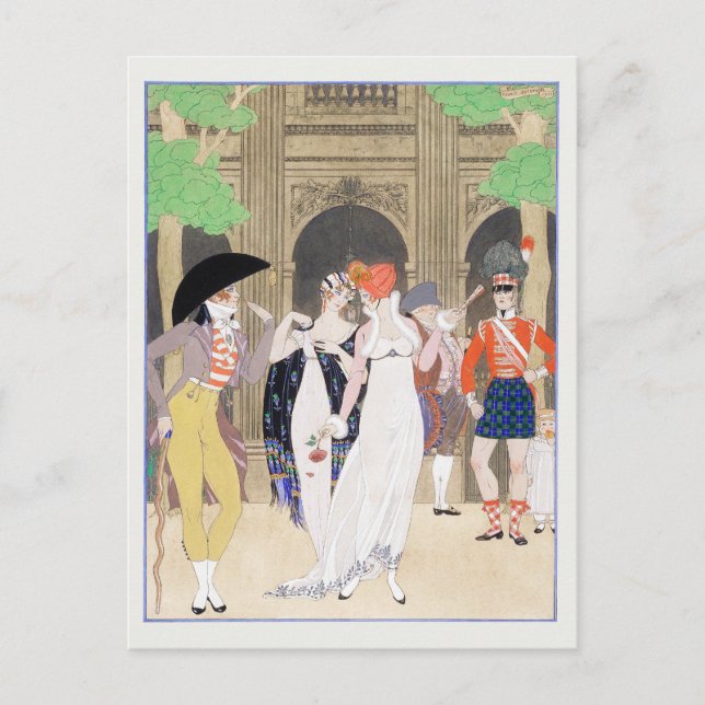 Cartão Postal George Barbier, cartão-postal Art Déco (Frente)