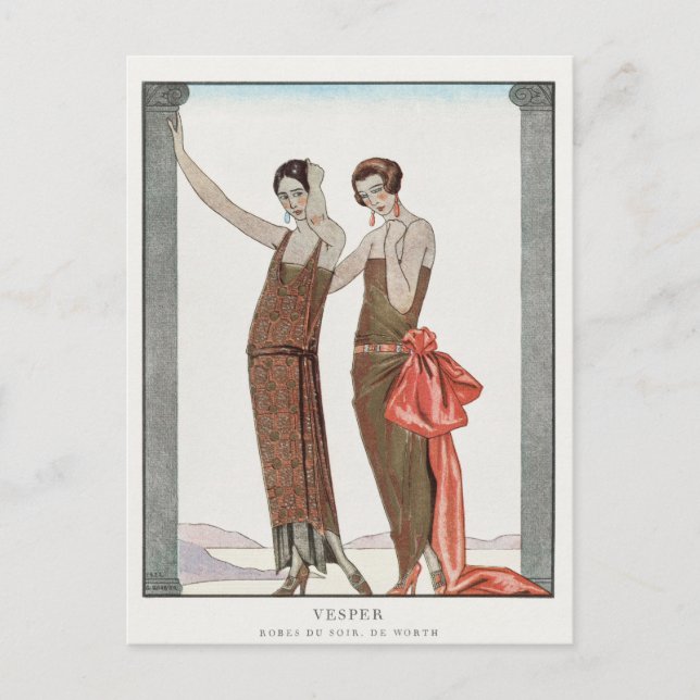 Cartão Postal George Barbier, Cartão-postal Art Deco (Frente)