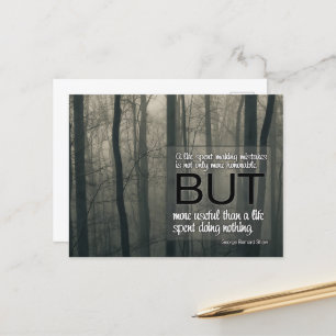 Cartão Postal George Bernard Shaw Inspiracional Citação "Erros"