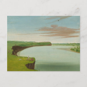 Cartão Postal George Catlin - Vista Distante da Aldeia Mandan