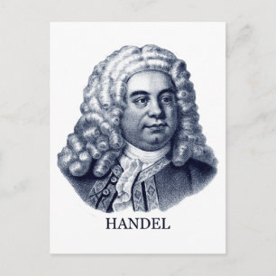Cartão Postal George Frideric Handel, azul