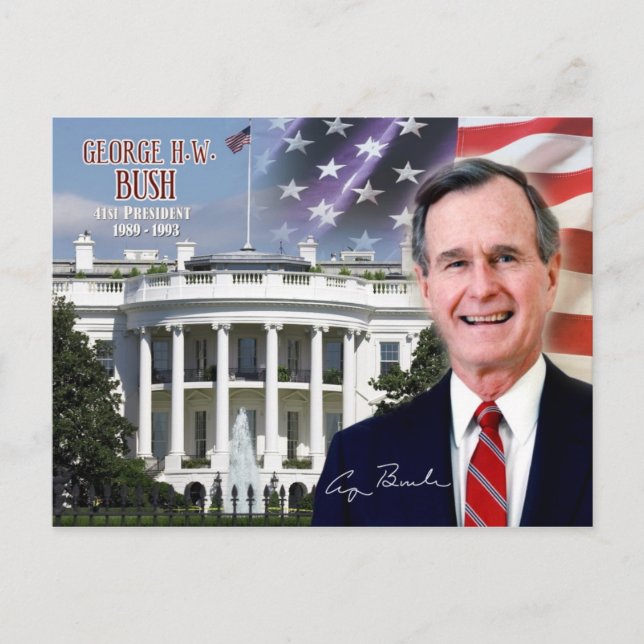 Cartão Postal George H. W. Bush - 41º Presidente dos EUA (Frente)