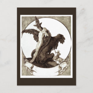 Cartão Postal George Salvando uma donzela de um Dragão