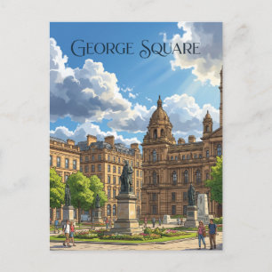 Cartão Postal George Square, Glasgow Escócia