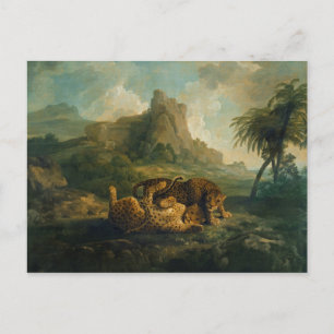 Cartão Postal George Stubbs   Leopardos em Play, c.1763-8