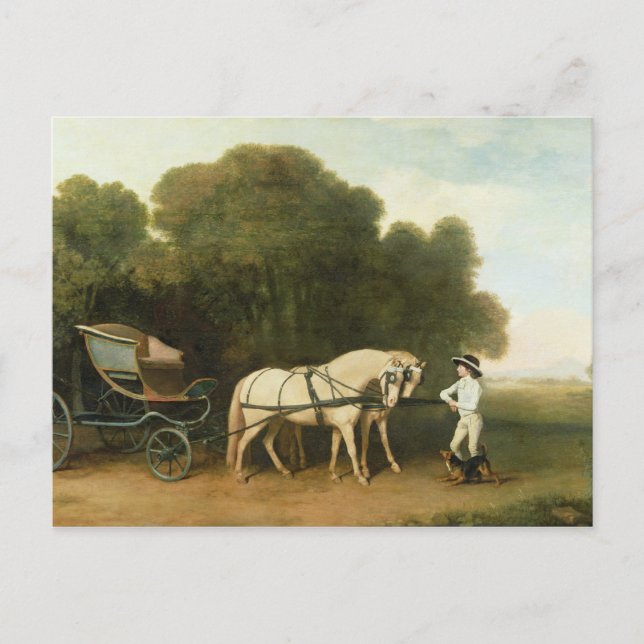 Cartão Postal George Stubbs | Phaeton com Par de Creme Pon (Frente)