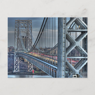Cartão Postal George Washington Bridge & The Red Lighthouse NYC