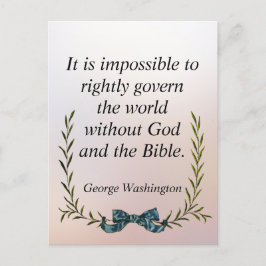 Cartão Postal George Washington cita Governo e religião