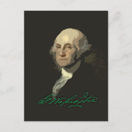 Cartão Postal George Washington com autógrafo