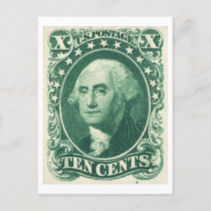 Cartão Postal George Washington Dez Centavos US Postage