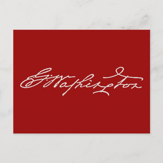 Cartão Postal George Washington Signature (Frente)