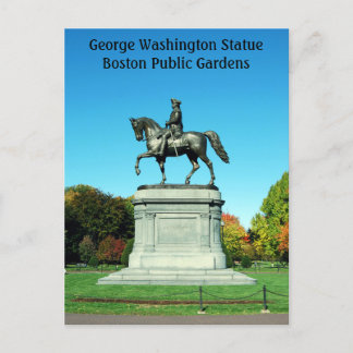 Cartão Postal George Washington Statue, Jardins Públicos de Bost