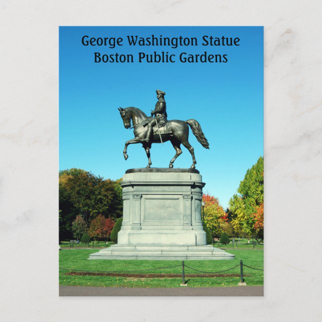Cartão Postal George Washington Statue, Jardins Públicos de Bost (Frente)