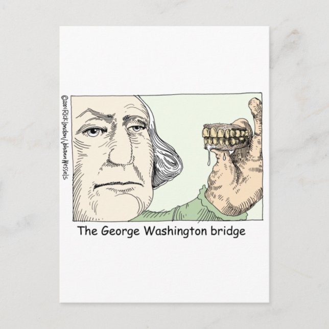 Cartão Postal George Washington Teeth Engraçados e Coleções (Frente)