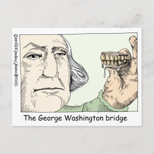 Cartão Postal George Washington Teeth Engraçados e Coleções (Frente)