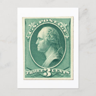 Cartão Postal George Washington Três Centavos US PoStage
