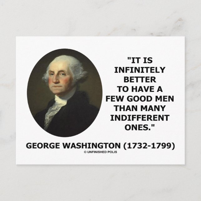 Cartão Postal George Washington, uma citação de bons homens (Frente)