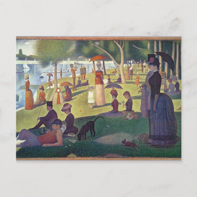 Cartão Postal Georges Pierre Seurat | Domingo à tarde no Is (Frente)