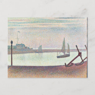 Cartão Postal Georges Seurat Canal em Gravelines, noite