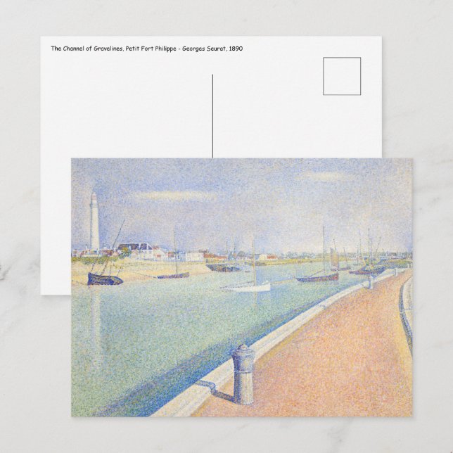 Cartão Postal Georges Seurat - O Canal de Gravelines (Frente/Verso)