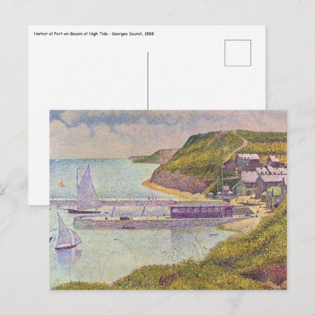 Cartão Postal Georges Seurat - Port-en-Bessin na Maré Alta (Frente/Verso)