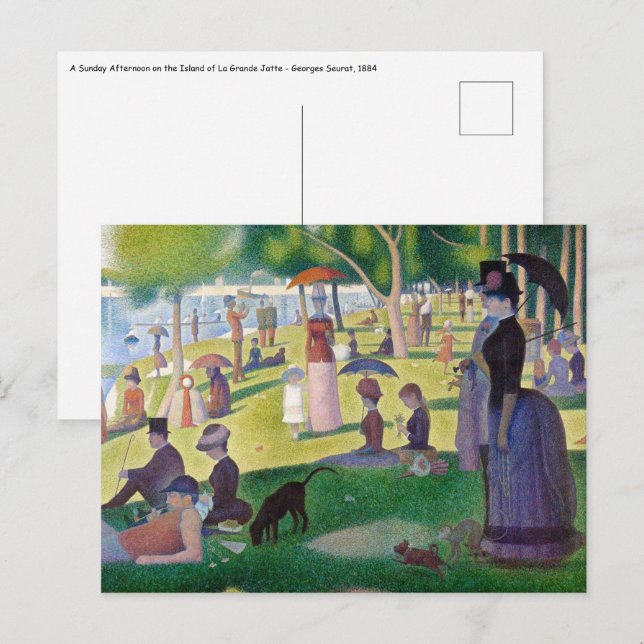 Cartão Postal Georges Seurat - Um Domingo na La Grande Jatte (Frente/Verso)