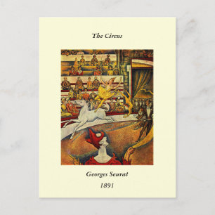 Cartão Postal Georges Seurat's The Circus (1891) - Palhaço e Ca