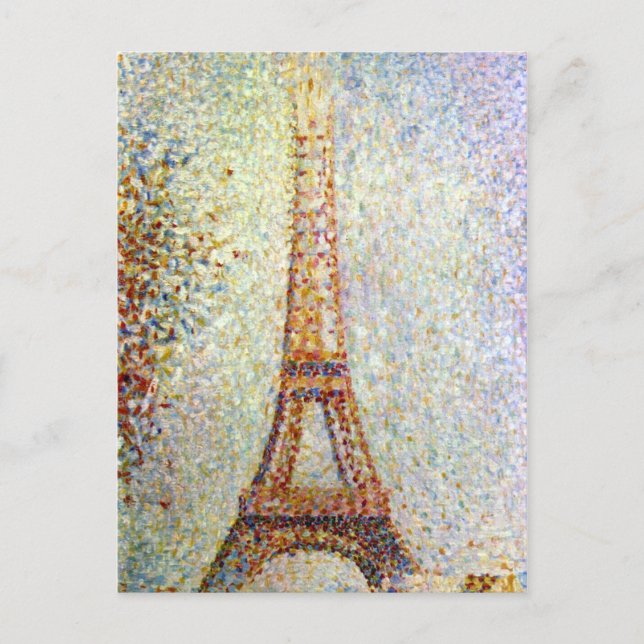 Cartão Postal Georges Suerat Eiffel Tower Pointillism (Frente)