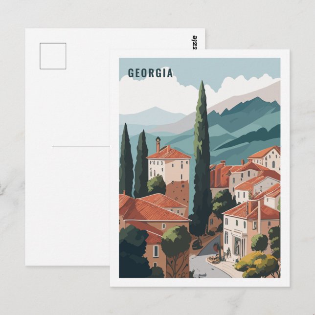 Cartão Postal Georgia Familiar Viagem Place (Frente/Verso)
