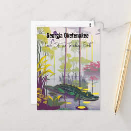 Cartão Postal Geórgia Okefenokee Terra da Terra Trêmula