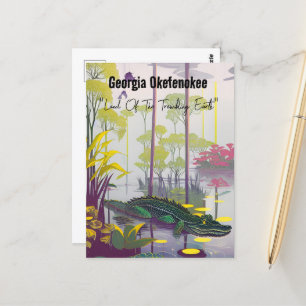 Cartão Postal Geórgia Okefenokee Terra da Terra Trêmula